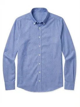 Solid blue sport Oxford shirt