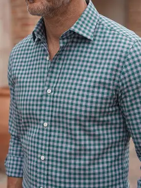 Green Checked Twill Shirt