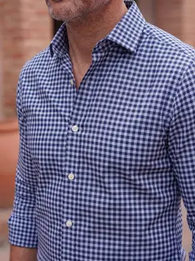 Blue Checked Twill Shirt