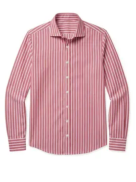 Red Striped Poplin Shirt