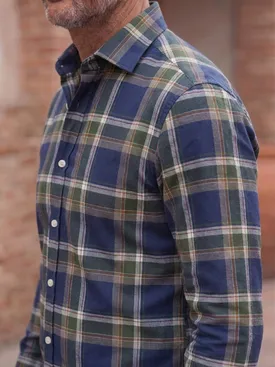 Blue Checked Flannel Shirt