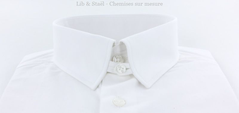 Easy-iron plain white poplin shirt