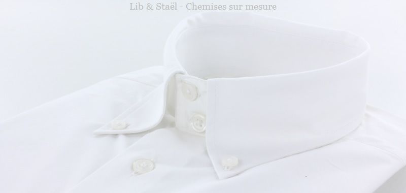 Easy-iron plain white poplin shirt